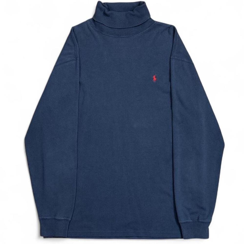 Vintage Polo Golf Ralph Lauren Men’s Navy Mock Neck Long Sleeve Shirt Size M